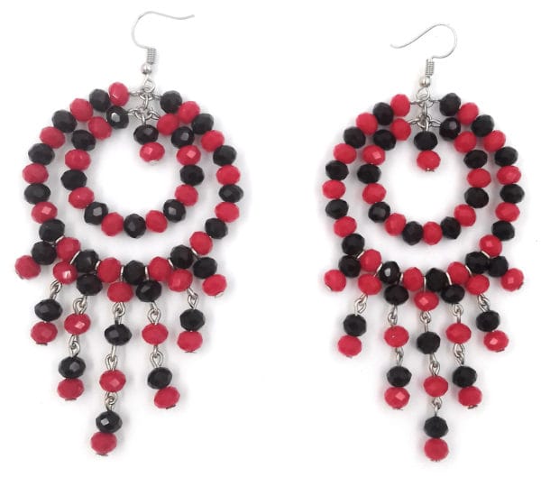 Crystal Red and Black Earring Sets