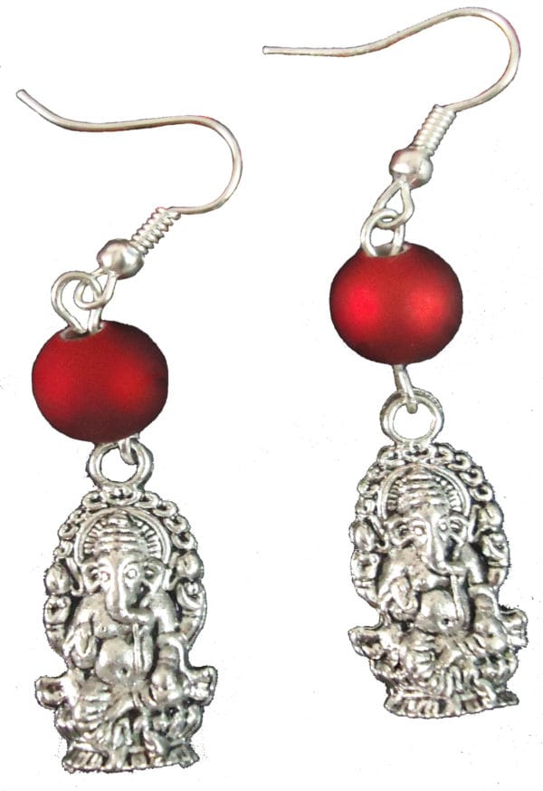 Oxidised Ganesha Necklace Earrings set - Image 3