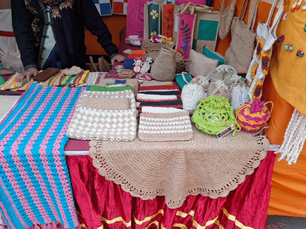 Eco-friendly natural jute fibers used in sustainable home decor.
