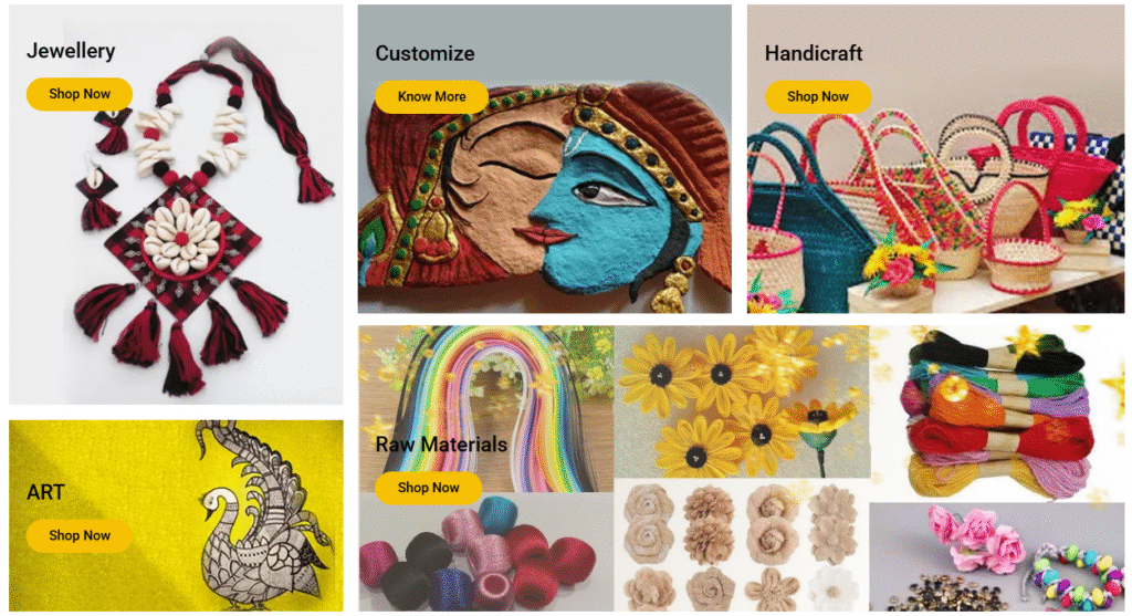 Handmade crafts by women artisans available for sale online at icrafts.in, promoting empowerment and entrepreneurship.